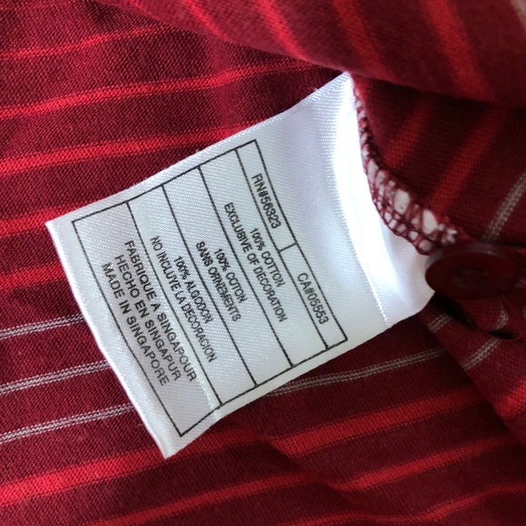 Nike Men's Red Striped Short Sleeve Polo Shirt - Picture 5 of 6